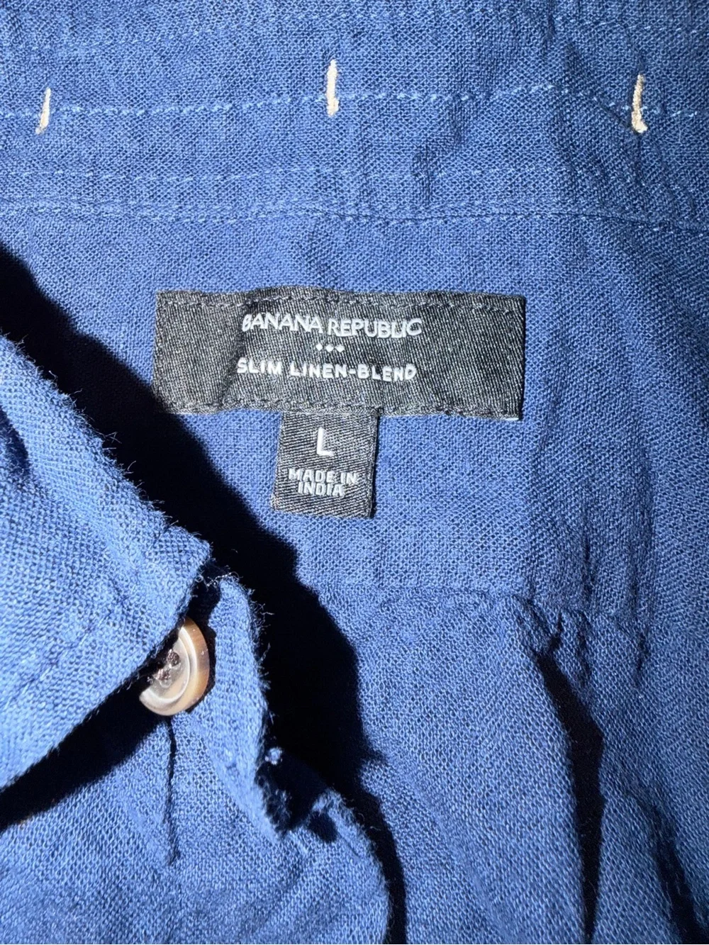 Banana Republic Slim Linen-Blend Shirt in Navy Blue